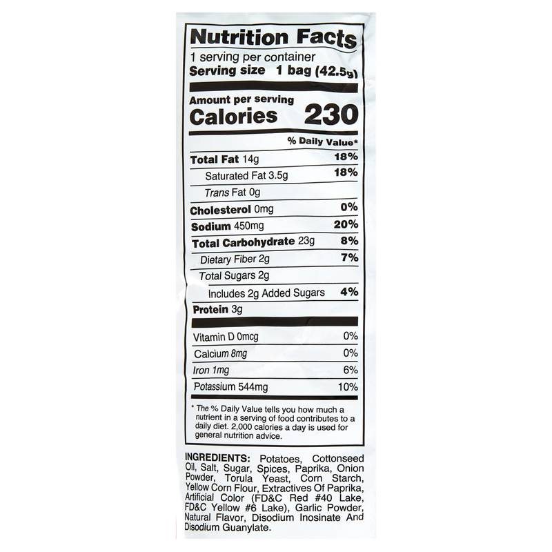 Utz Red Hot Potato Chips 1.5oz