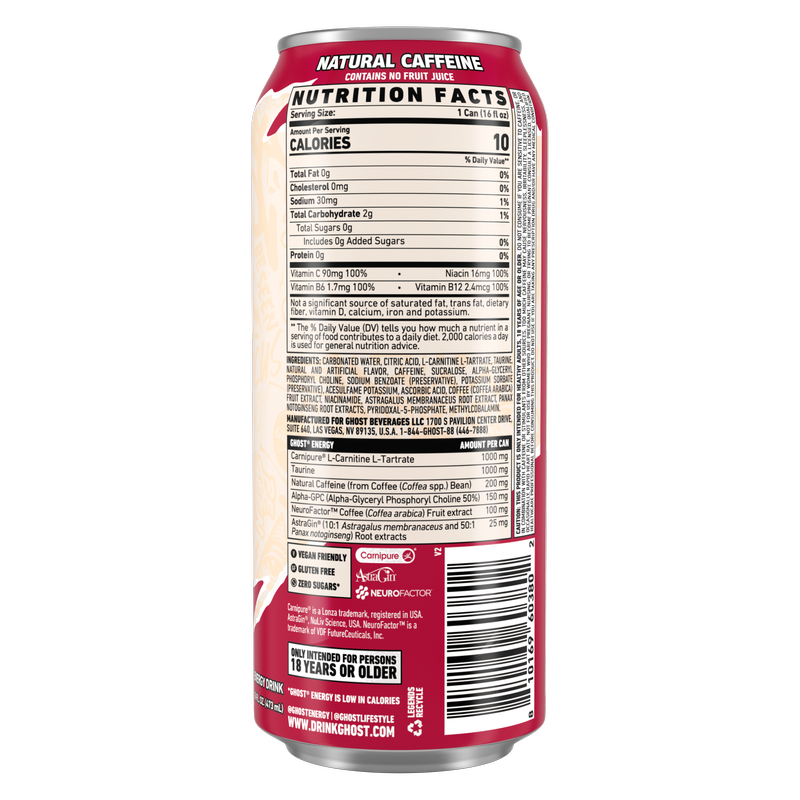 GHOST ENERGY Raspberry Cream 16oz Can