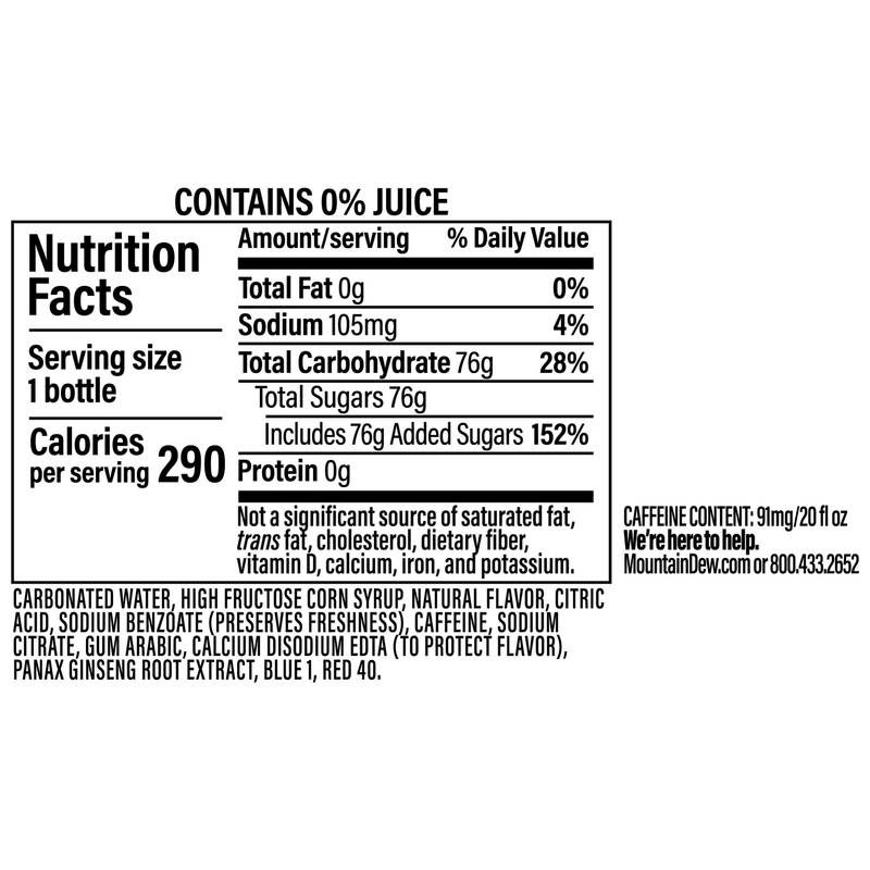 Mountain Dew Voltage Raspberry Citrus 20oz Btl