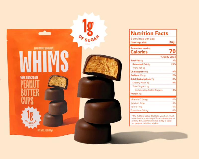 Whims Dark Chocolate Peanut Butter Cups, 2.8oz