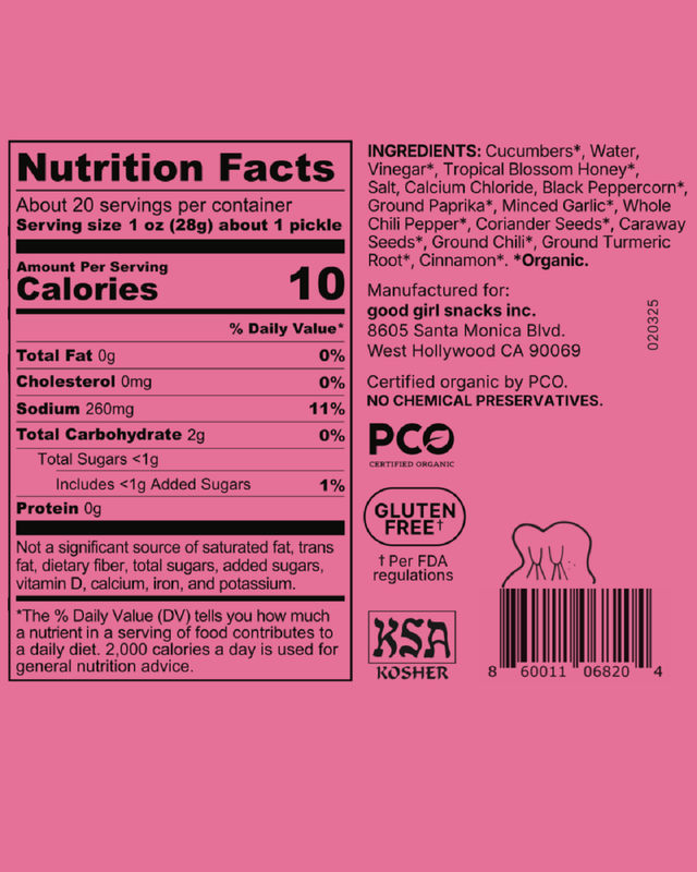 HOT GIRL PICKLES Honey Harissa 32 Fl Oz