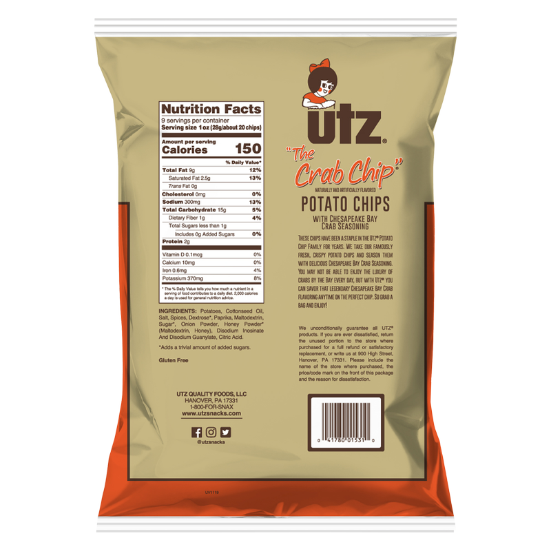 Utz Potato Chips Crab 9oz