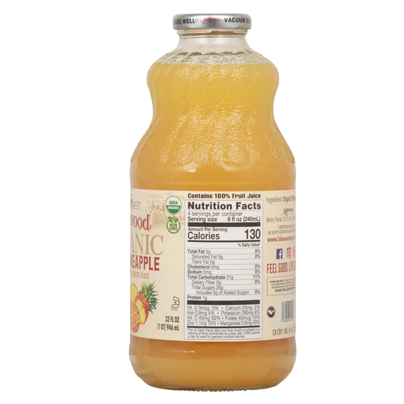 Lakewood Pure Pineapple Juice 32oz Btl