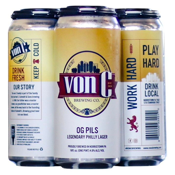 Von C OG Pils 4pk 16oz Can 4.9% ABV