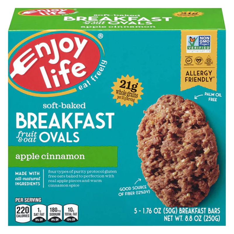 Enjoy Life Soft-Baked Apple Cinnamon Fruit & Oat Breakfast Ovals 5ct