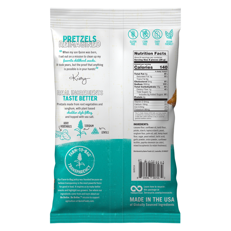 Quinn Plant Based Cheezy Style Filled Pretzel Nuggets 5.8oz