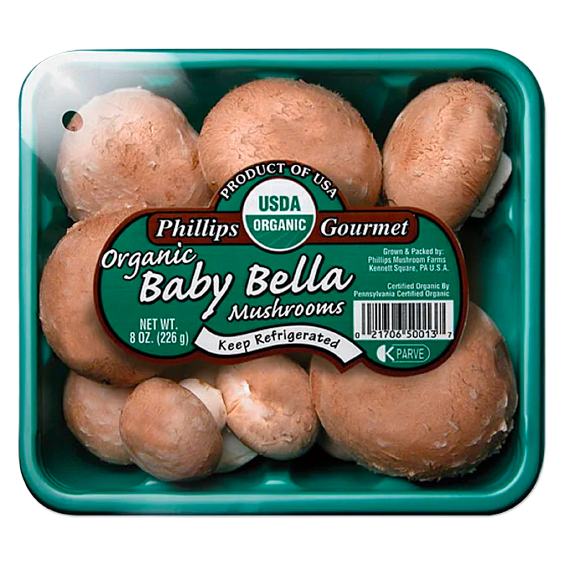 Organic Baby Bella Whole Mushrooms - 8oz