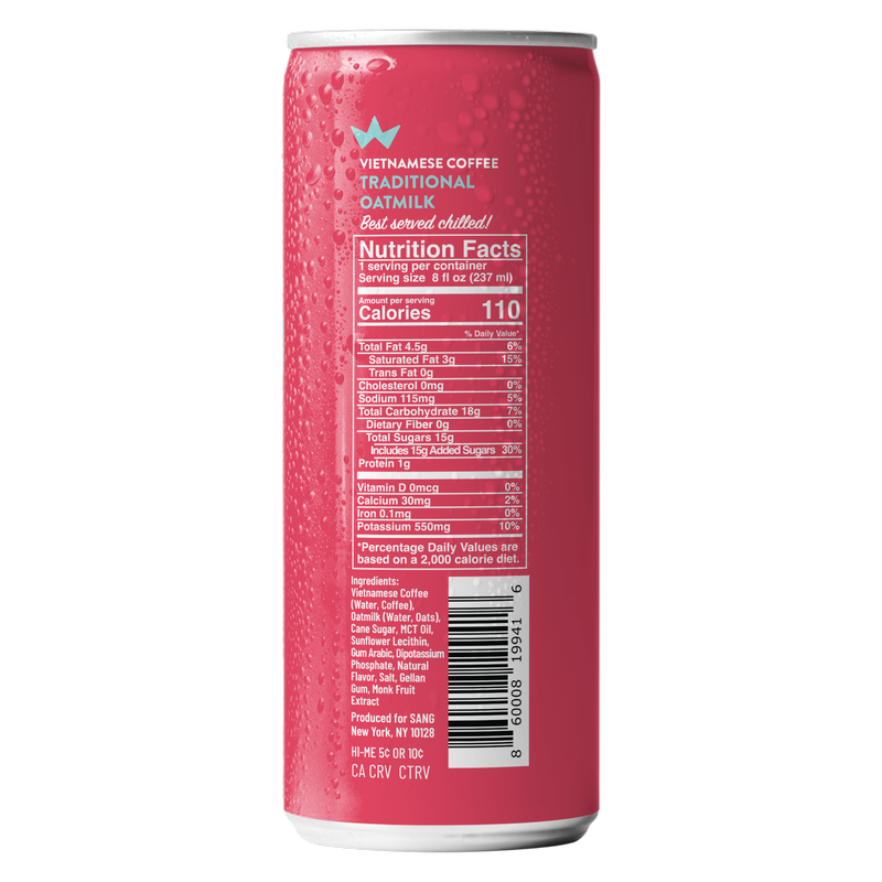Sang Oatmilk Vietnamese Coffee 8oz can