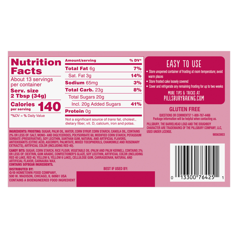 Pillsbury Funfetti Valentine Vanilla Frosting, 15.6oz.