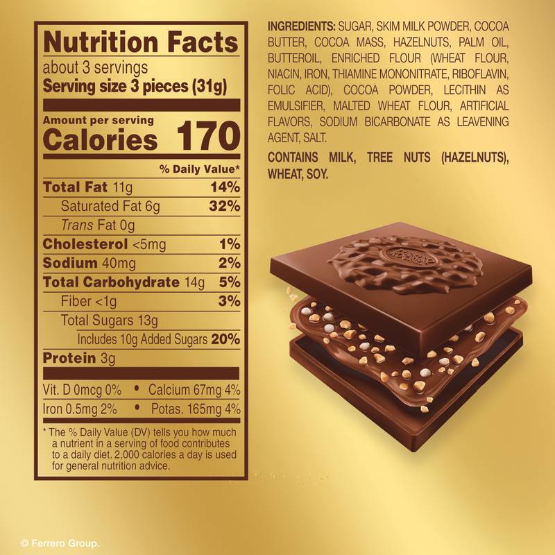 Ferrero Rocher Assorted Squares, 3.7oz