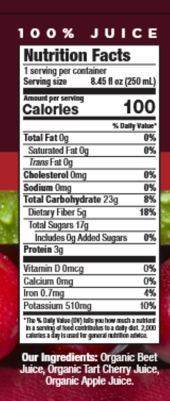 Wonder Juice Organic Beet & Cherry Cold-Pressed Juice 8.45oz Glass Btl