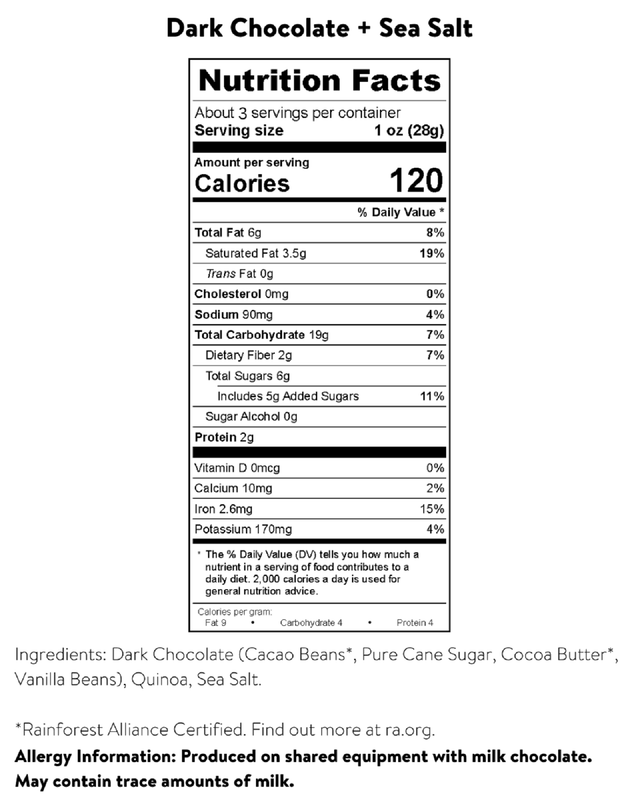 Undercover Snacks Dark Chocolate & Sea Salt Quinoa Mini Crisps, 3oz