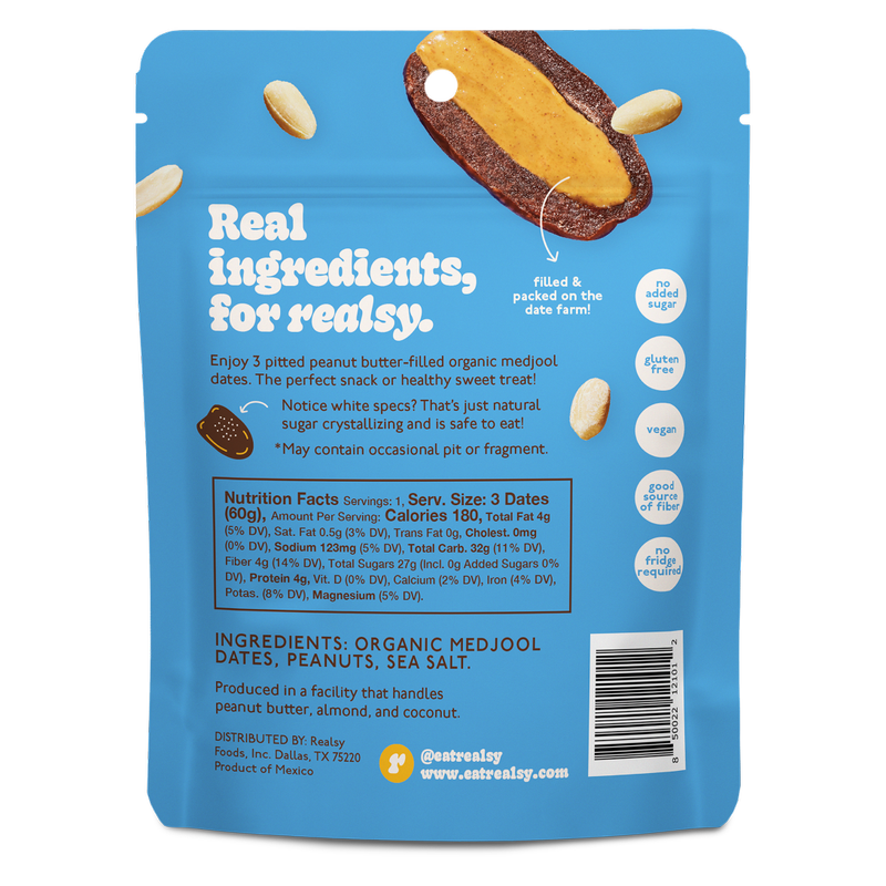 realsy Peanut Butter Filled Dates, 2.1 oz