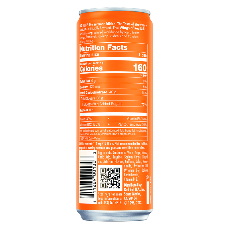 Red Bull The Amber Edition Strawberry Apricot Energy Drink 4pk 12oz Can