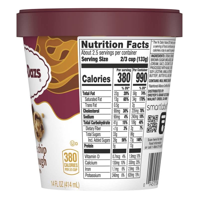 Haagen-Dazs Chocolate Chip Cookie Dough Ice Cream, 14oz.
