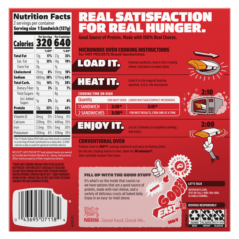Hot Pockets Steak & Cheddar 2ct