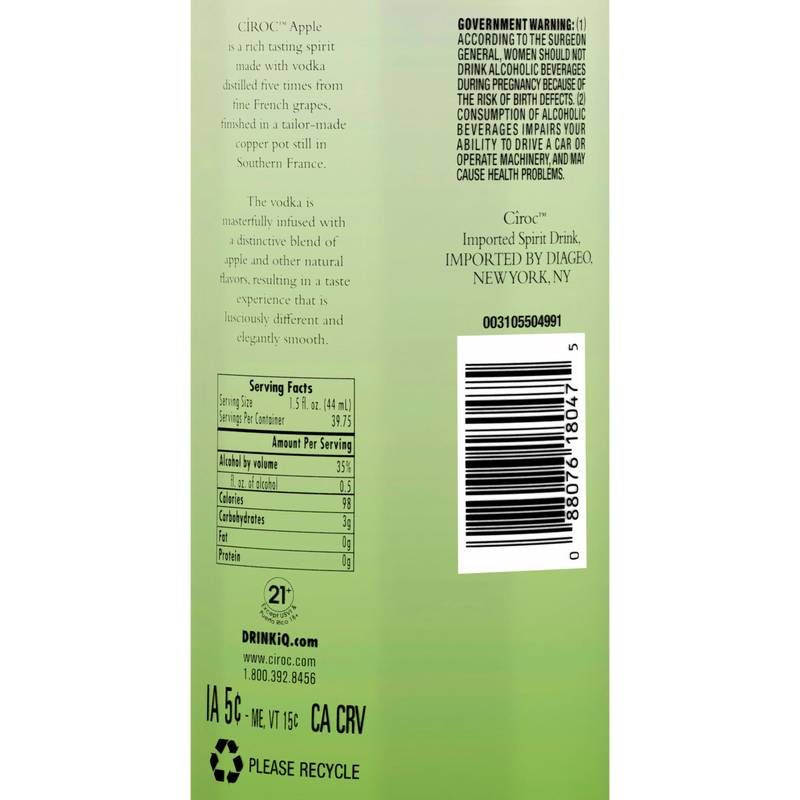 Ciroc Apple Vodka 1.75L