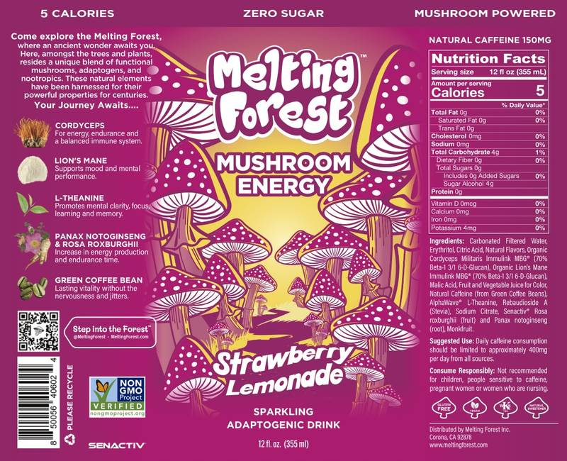 Melting Forest Strawberry Lemonade Mushroom Energy 12oz Can