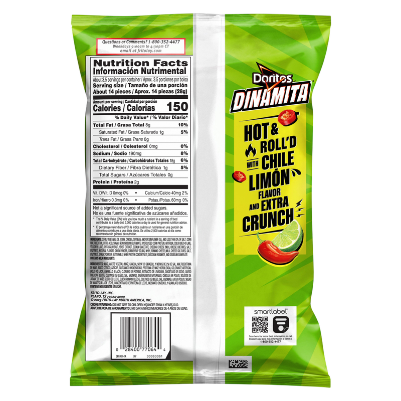 Doritos Dinamita Chile Limon, 3.25oz
