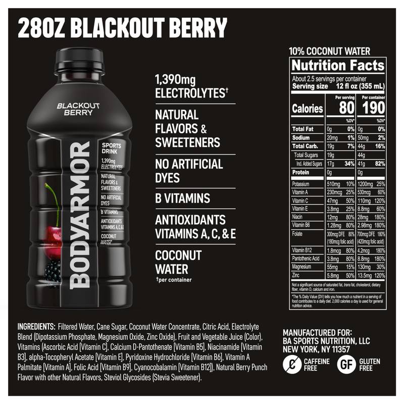 Bodyarmor Blackout Berry 28oz Btl
