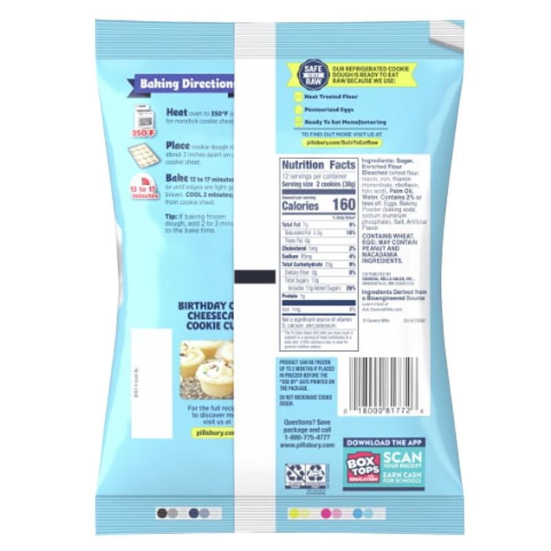 Pillsbury Ready-to-Bake Sugar Cookie Dough - 24ct/16oz