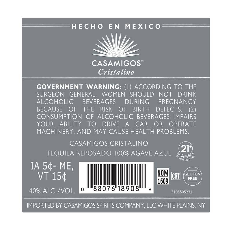Casamigos Tequila Cristalino Reposado 1L