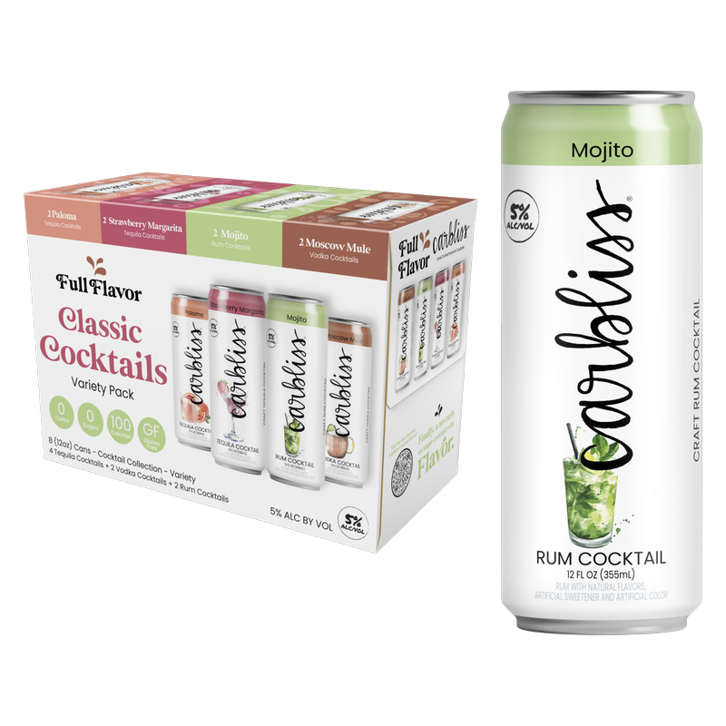 Carbliss Cocktail Collection Variety Pack 8pk 12oz Can 5% ABV