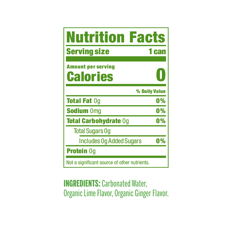 Nixie Lime Ginger Sparkling Water 8pk 12oz Can