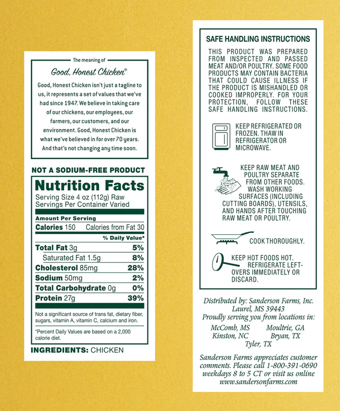 Sanderson Boneless Skinless Chicken Breast - Weight Varies (1-2.5 lb)