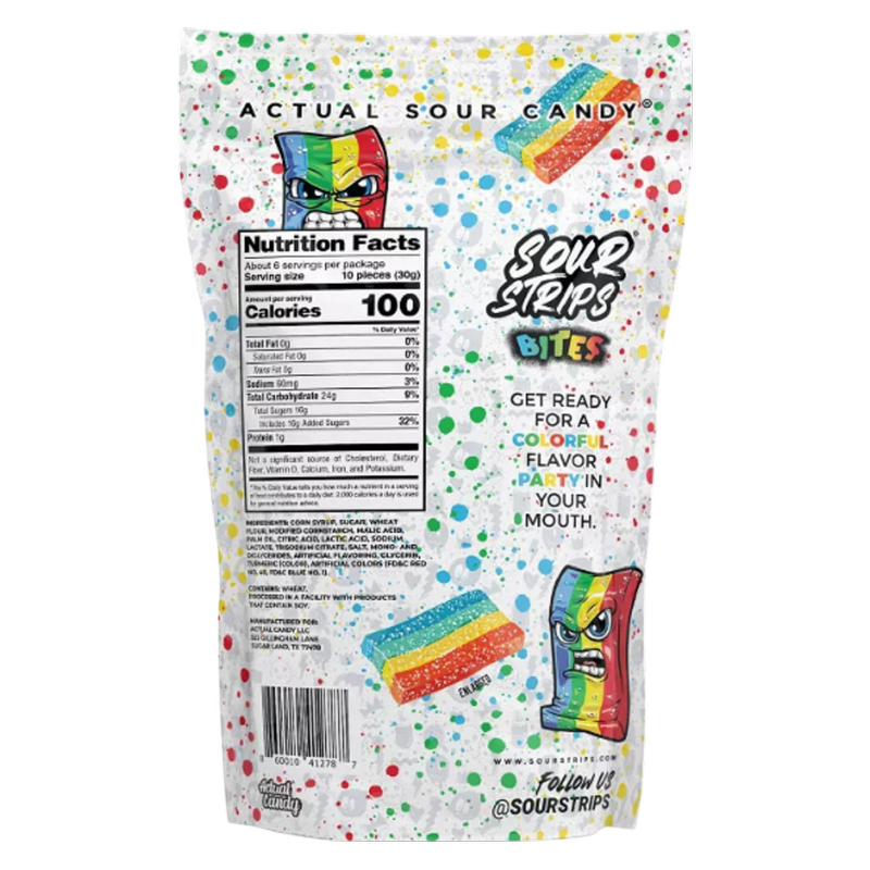 Sour Strips Rainbow Candy Bites, 6.35oz