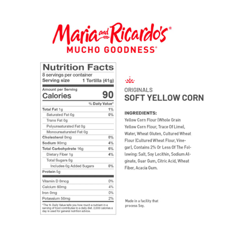 Maria & Ricardo's Soft Yellow Frozen Corn Tortillas - 11.57oz