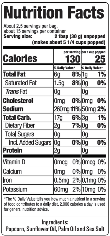 SkinnyPop Sea Salt Flavor Microwave Popcorn 6-Pack Box, 16.8oz., 6ct.