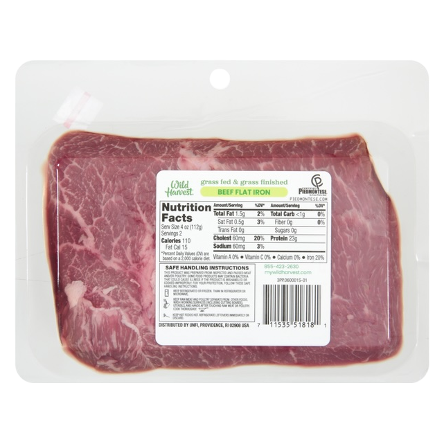 Grass Fed Flat Iron Steak (Frozen) - 8oz