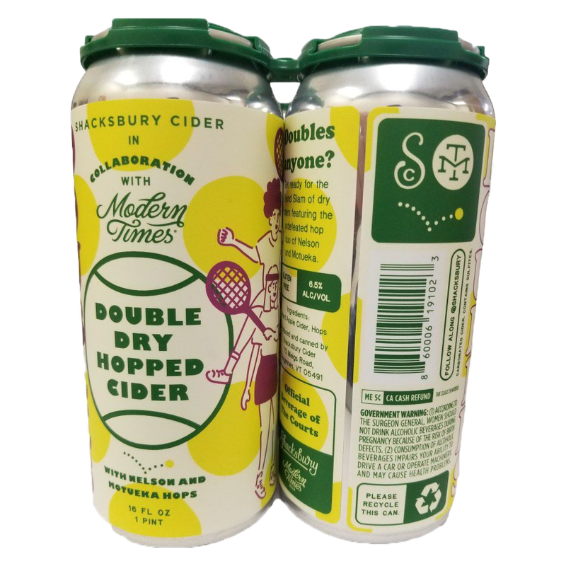 Shacksbury X Modern Times Collaboration Doubles Cider 4pk 16oz Cans