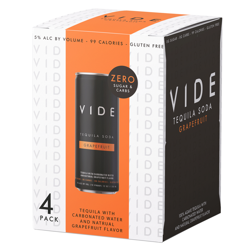 VIDE Grapefruit Tequila Soda 4pk 12oz Can 5% ABV