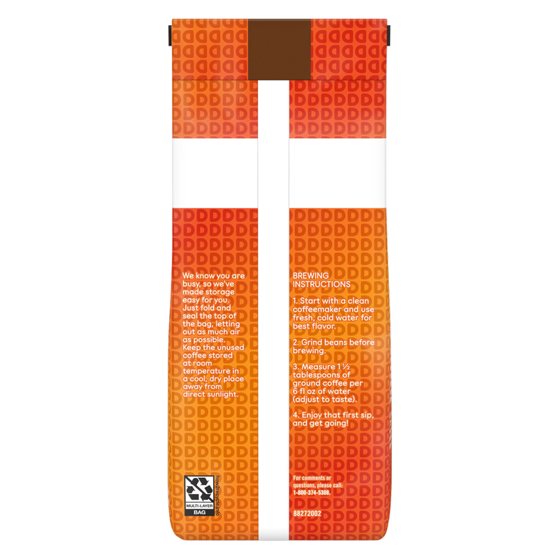 Dunkin’ Donuts Original Blend Medium Roast Whole Bean Coffee 12oz Bag