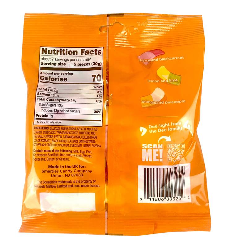 Smarties Squashies Mixed Fruit , 5oz