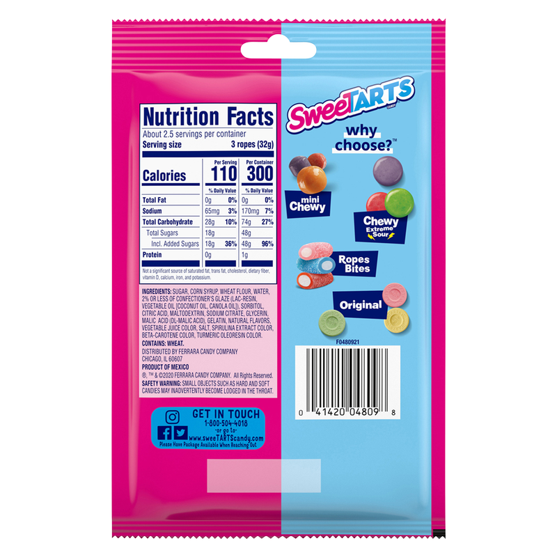 SweeTARTS Twisted Ropes Holiday Punch Share Pouch 3oz