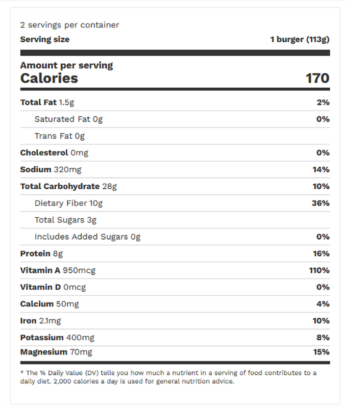 Actual Veggies Black Bean Protein Veggie Burger 2ct