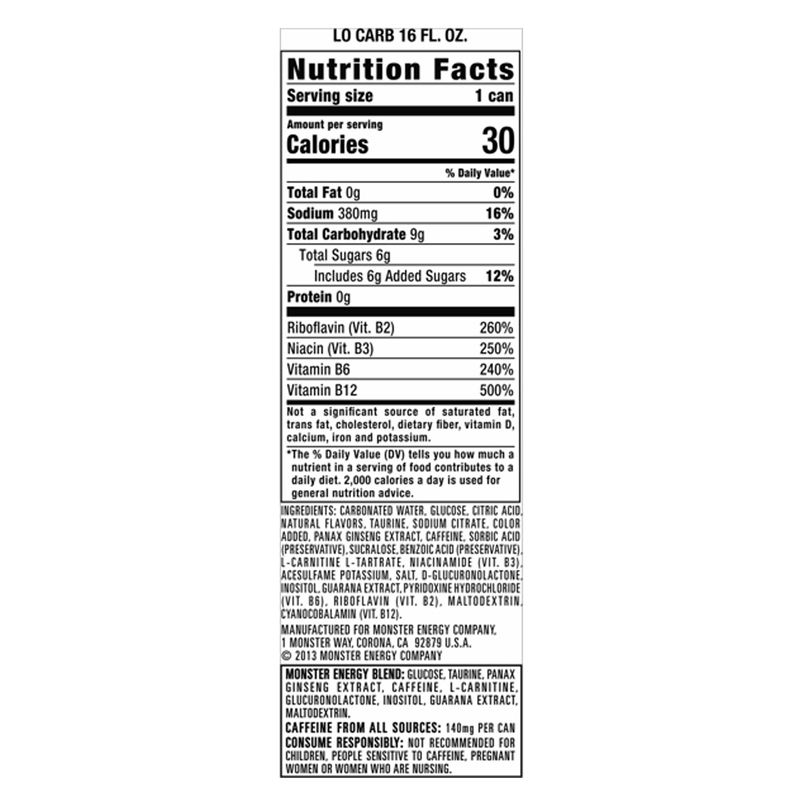 Monster Lo Carb 4pk