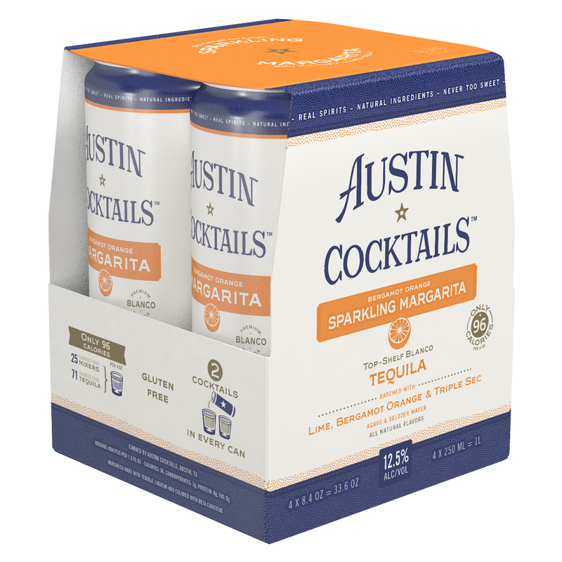 Austin Cocktail Bergamot Orange Sparkling Margarita 4pk 250ml Can 12.5% ABV