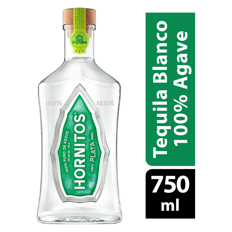 Hornitos Plata Tequila 750ml (80 Proof)