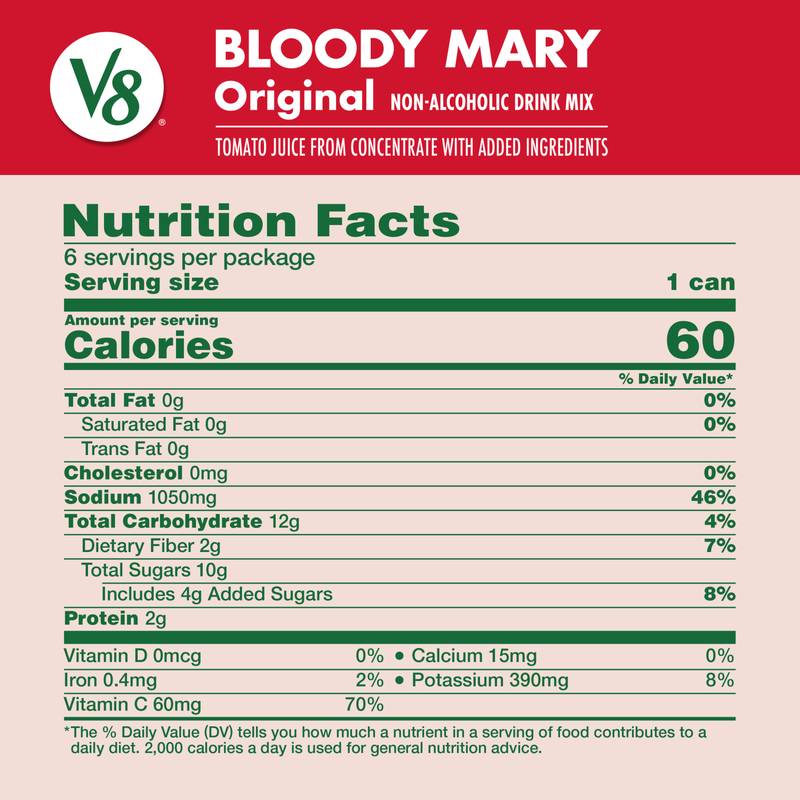 V8 Bloody Mary 8oz 6pk Can