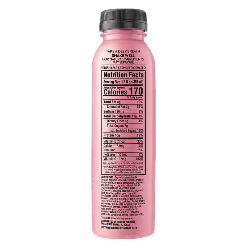 Remedy Organics Berry Immunity Protein Shake 12oz Btl