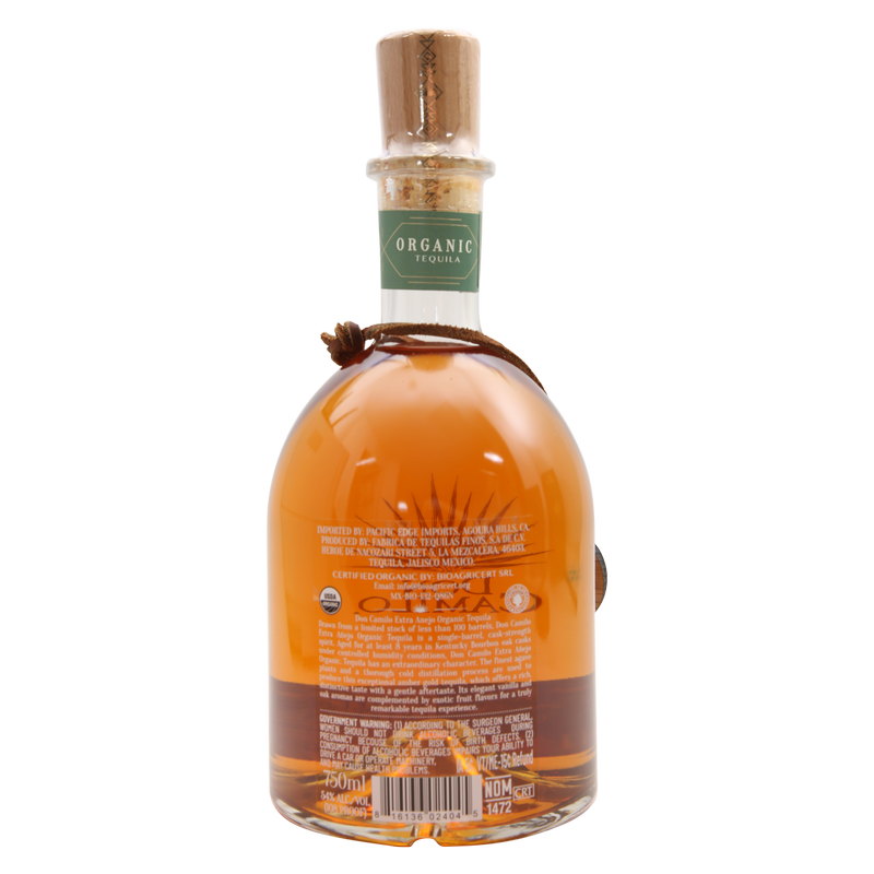 Don Camilo 8 Yr Extra Anejo Organic Tequila 750ml