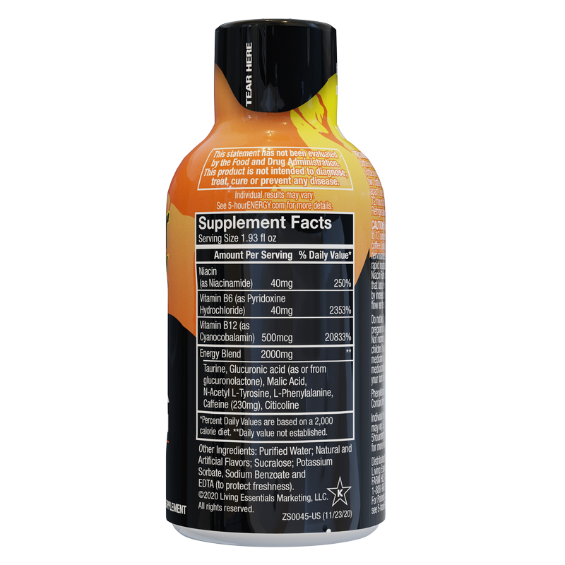 5-hour ENERGY Shot Extra Strength Peach Mango 1.93oz Btl
