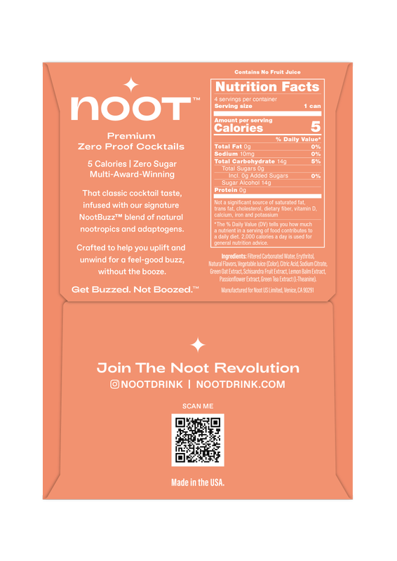 Noot Grapefruit Paloma Non-Alcoholic Cocktail 4pk 12oz Can