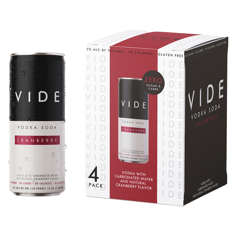 VIDE Cranberry Vodka Soda 4pk 12oz Can 5% ABV