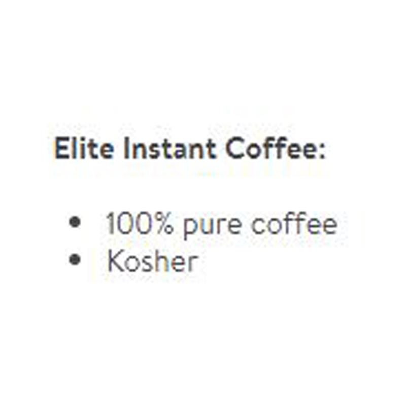 Elite Instant Coffee 8.7oz Plastic