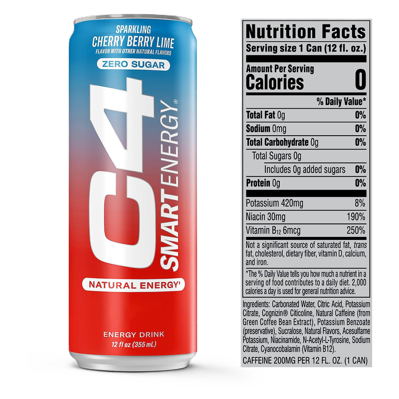 C4 Smart Energy Cherry Berry Lime 12oz Can